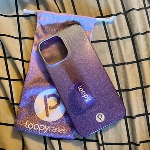 Ombré purple glitter loopy case IPhone 13 Pro Max (righty)